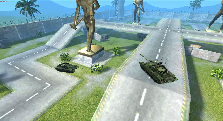 坦克射击十字路口